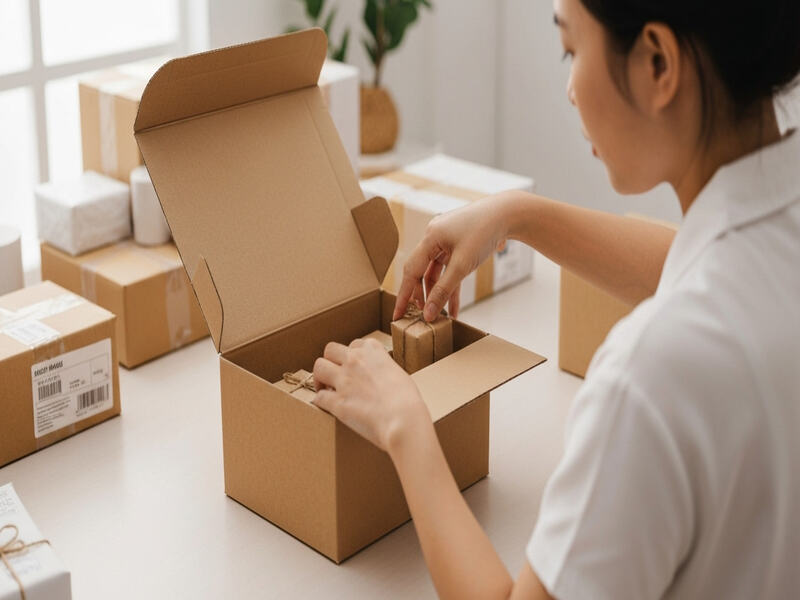 Thông số hộp carton nắp gài 22x19x7cm sẵn