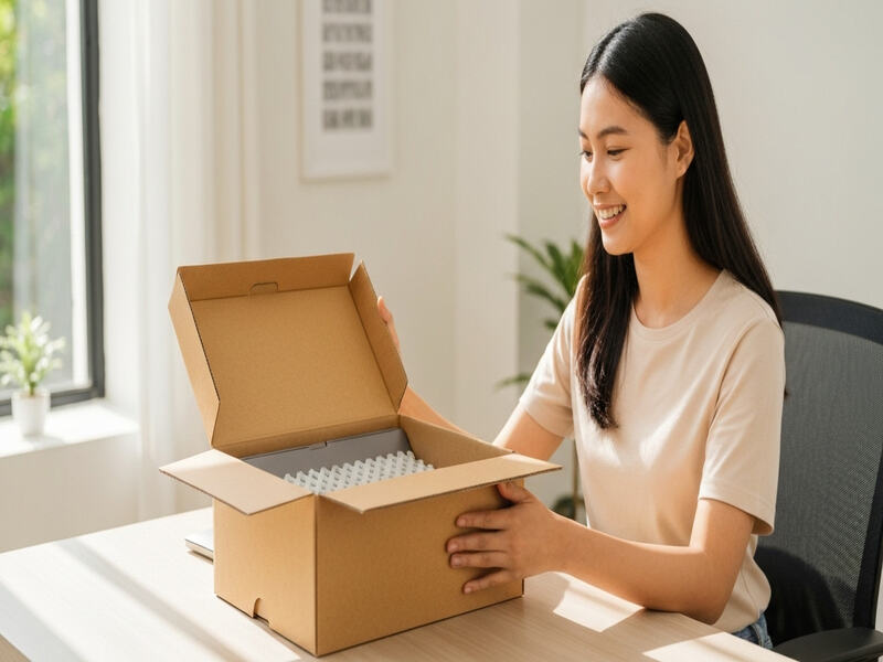 Thông số hộp carton nắp gài 43x40x8cm