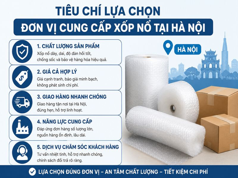 Tiêu chí lựa chọn đơn vị cung cấp xốp nổ tại Hà Nội