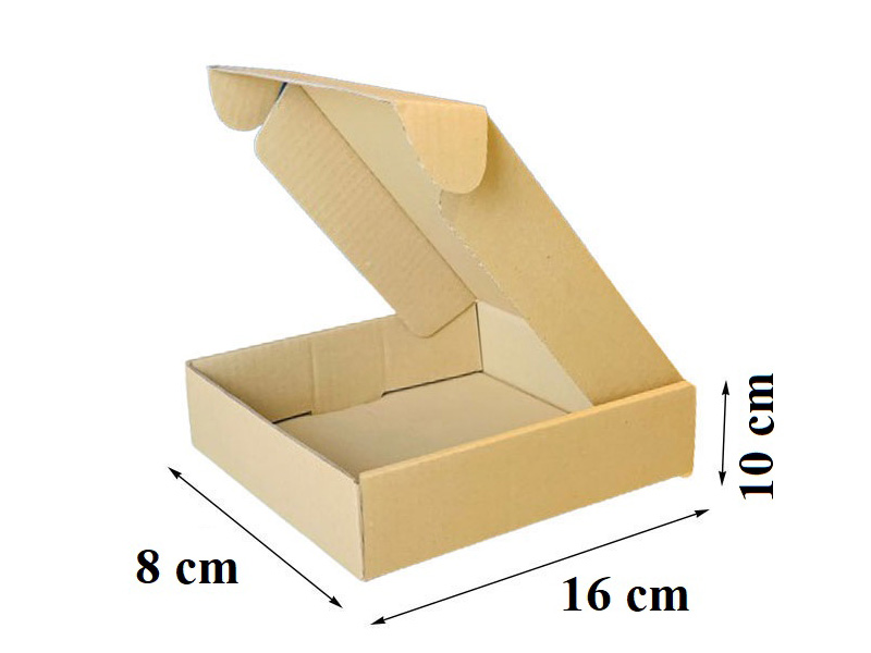 Hộp carton nắp gài 16x8x10cm, hộp carton nắp cài 16x8x10cm