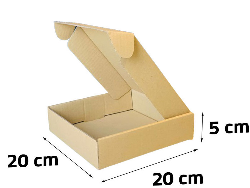 Hộp carton nắp gài 20x20x5cm, hộp carton nắp cài 20x20x5cm