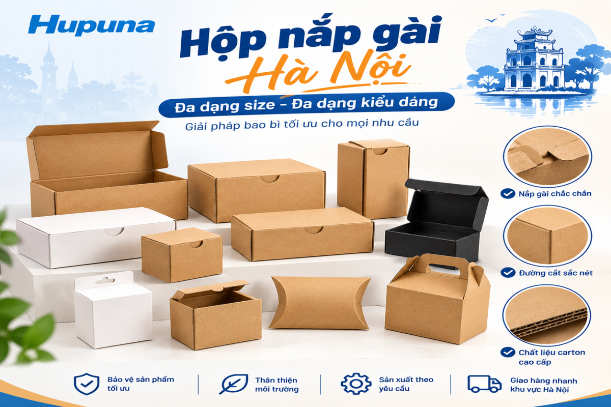 Hộp nắp gài Hà Nội 30+ size có sẵn, nhận sản xuất riêng