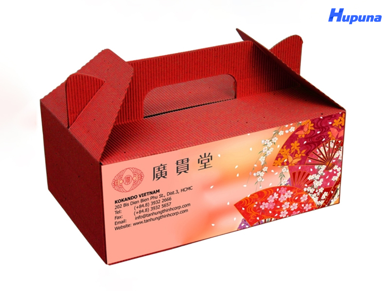 Hupuna sản xuất và in hộp đáy chéo quai xách uy tín, giá rẻ