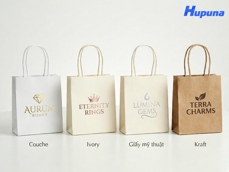 Chất liệu giấy phổ biến để làm túi đựng trang sức