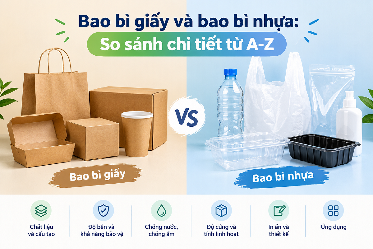 Bao bì giấy và bao bì nhựa: So sánh chi tiết từ A-Z