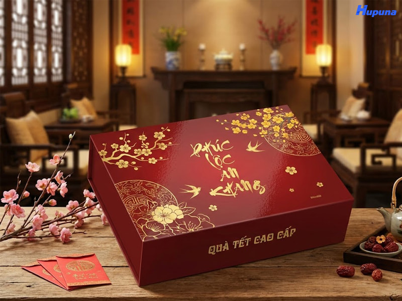 Xưởng sản xuất hộp nắp lật thời trang in bóng 1 mặt tại Hupuna