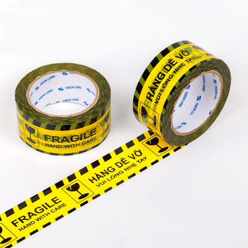 Băng dính logo dễ vỡ 3.6 Kg/Cây lõi giấy 5mm