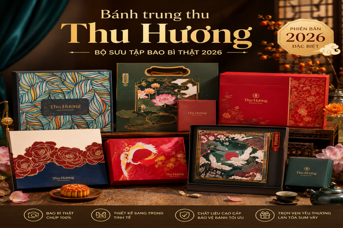 Bánh trung thu Thu Hương: Phân tích bao bì, thiết kế hộp