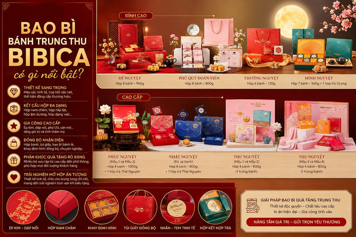 Bao bì bánh trung thu Bibica có gì nổi bật?