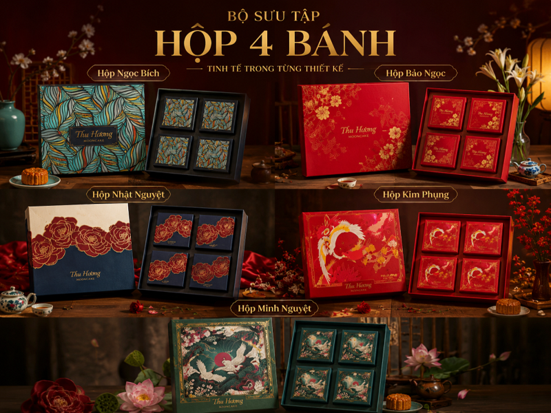 Các mẫu hộp 4 bánh trung thu của Thu Hương