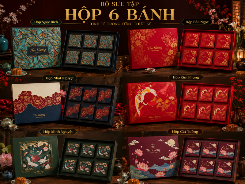 Các mẫu hộp 6 bánh trung thu của Thu Hương
