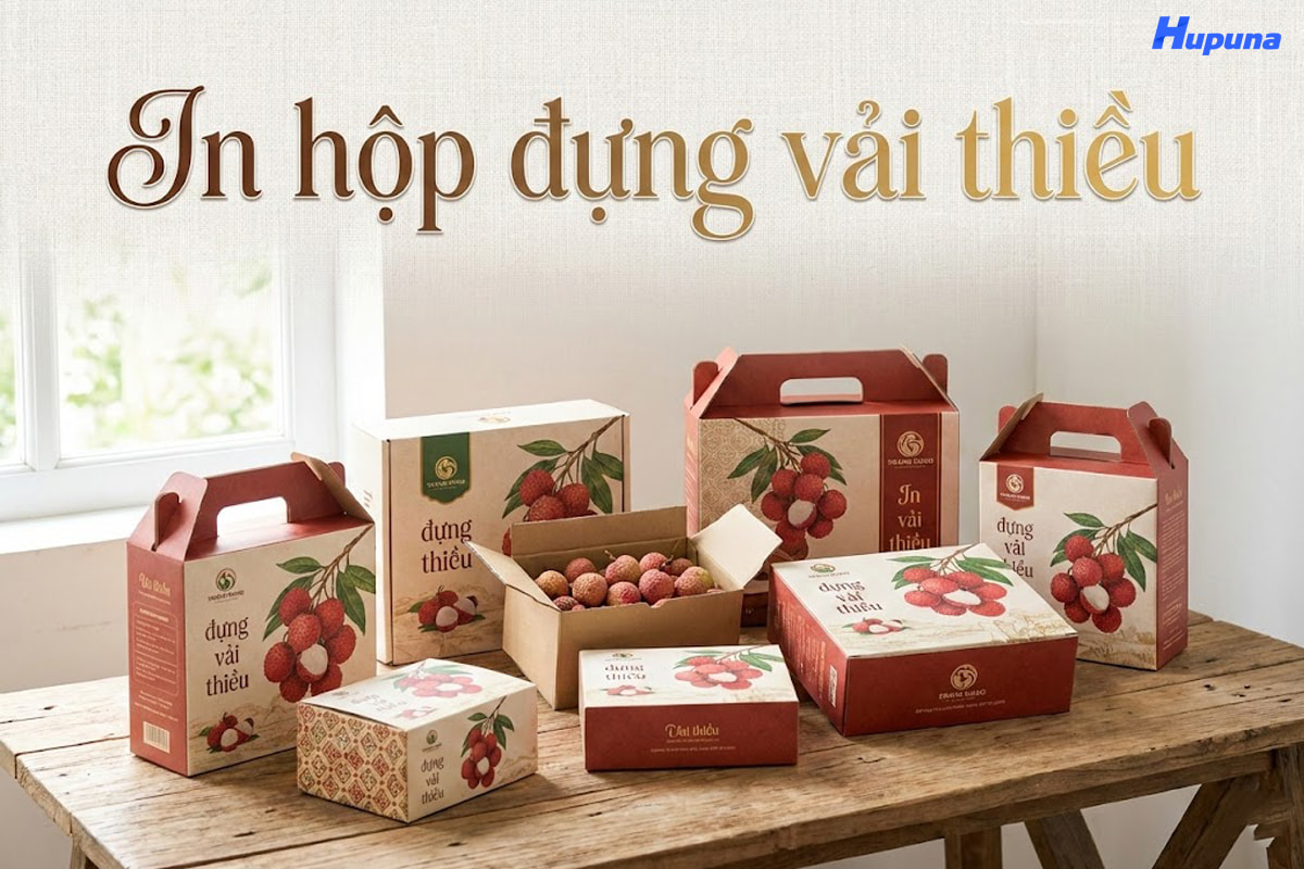 In hộp đựng vải thiều