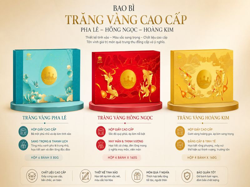 Bao bì Trăng Vàng Cao Cấp (Pha Lê, Hồng Ngọc, Hoàng Kim)