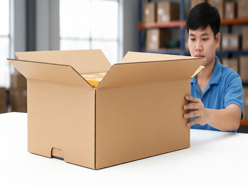 Nâng tầm trải nghiệm đóng gói với hộp carton 25x20x10cm nắp gài 3 lớp