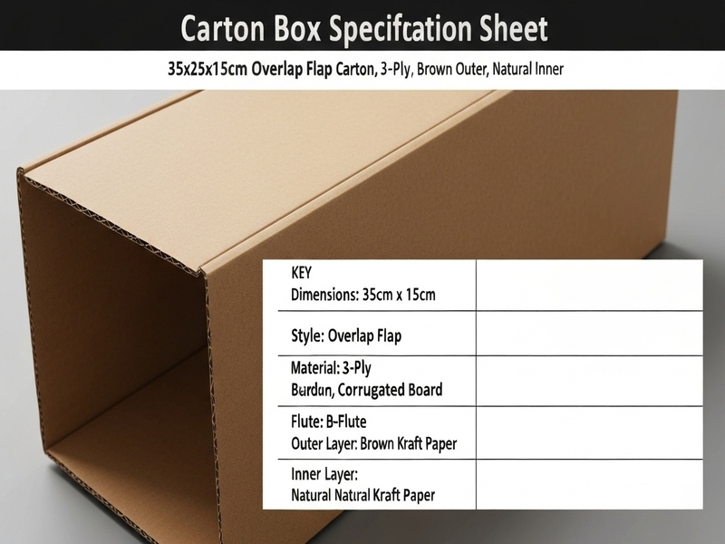 Thông số sản phẩm hộp carton 35x25x15cm nắp đối 3 lớp