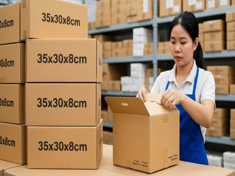 Ứng dụng đa dạng của hộp carton 35x30x8cm nắp gài 3 lớp