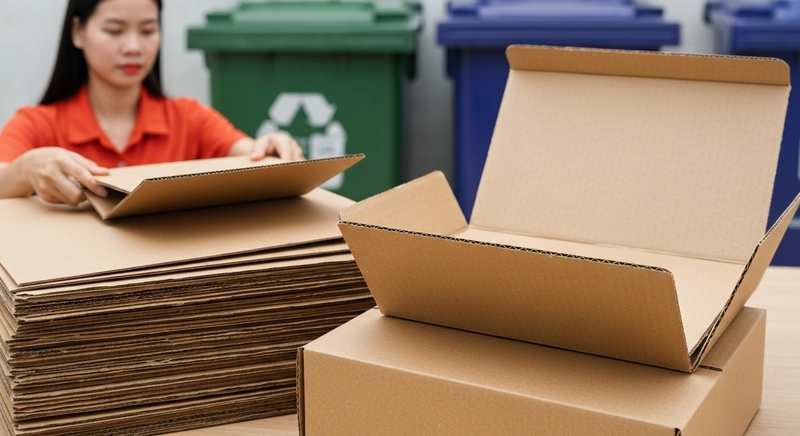 Ưu điểm chính của hộp carton 20x20x10cm nắp đối 3 lớp