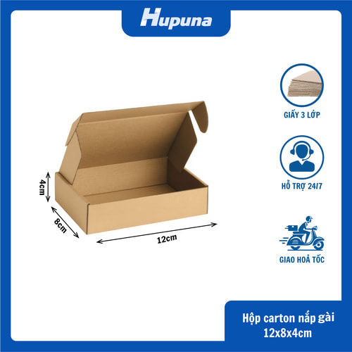 Hộp carton 12x8x4cm nắp gài 3 lớp (1)