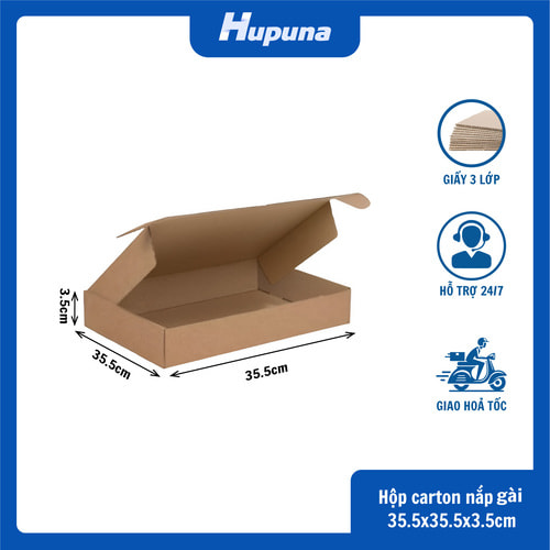 Hộp carton 35.5×35.5×3.5cm nắp gài 3 lớp (1)