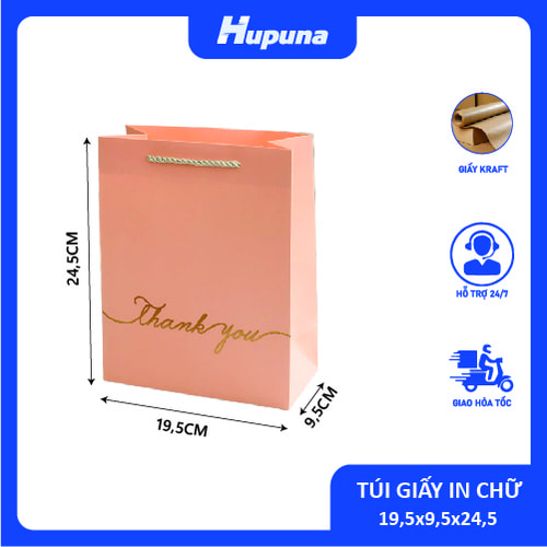 A2S – Túi giấy in chữ (19,5×9,5×24,5) 1