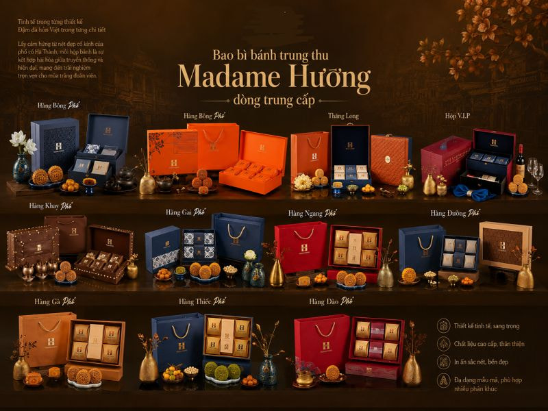 Bao bì bánh trung thu Madame Hương dòng trung cấp