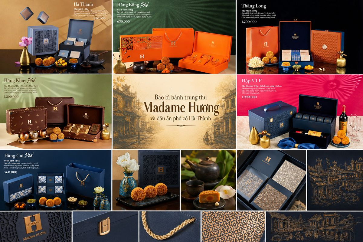Bao bì bánh trung thu Madame Hương và dấu ấn phố cổ Hà Thành
