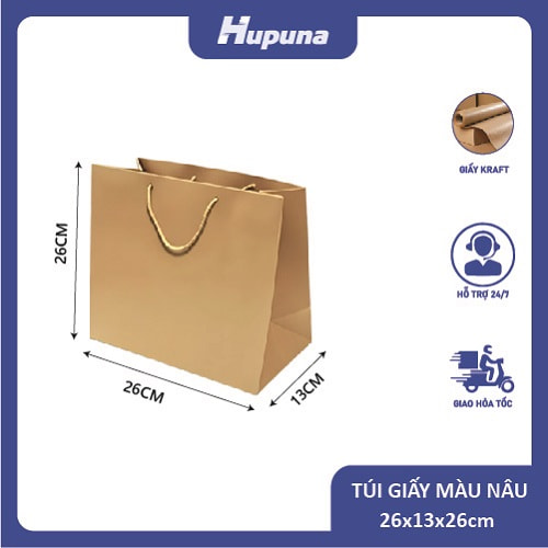 C04 túi giấy màu nâu 26x13x26