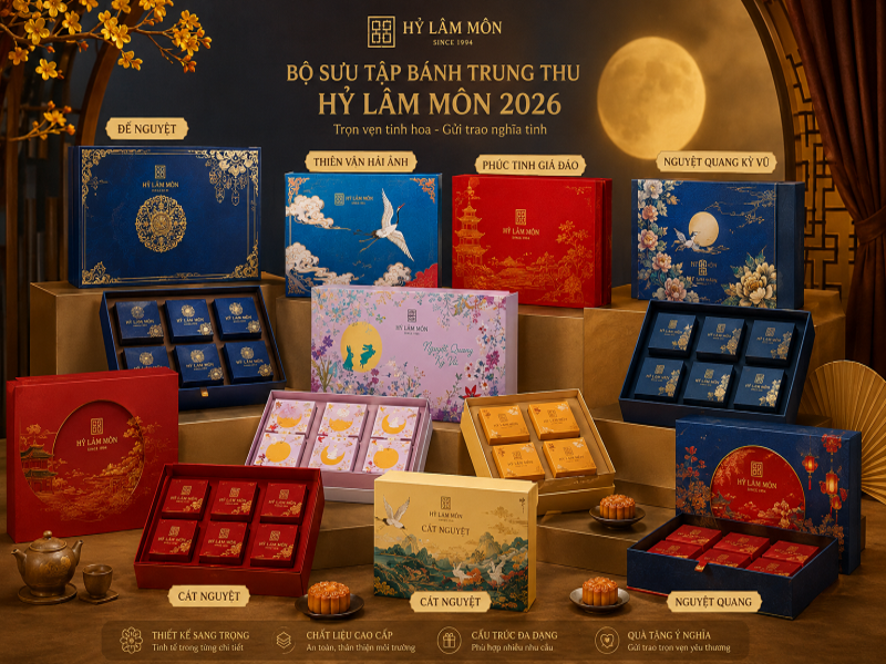 Các mẫu bao bì bánh trung thu Hỷ Lâm thiết kế đa dạng concept