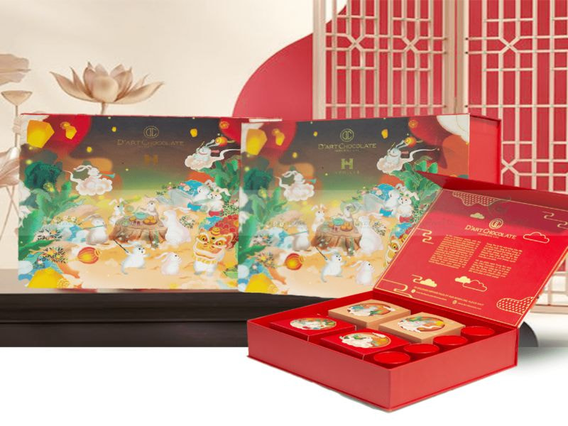 Hộp bánh trung thu nắp nam châm