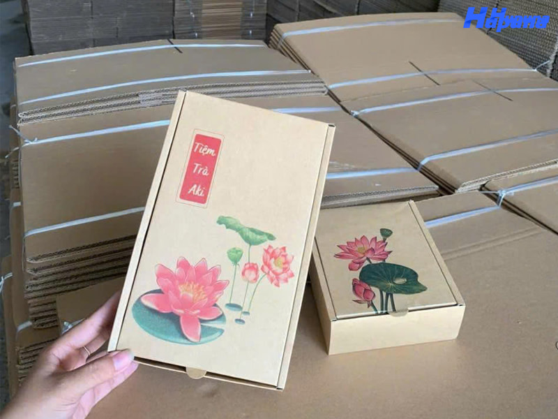 Hộp carton sóng nắp gập đựng trà