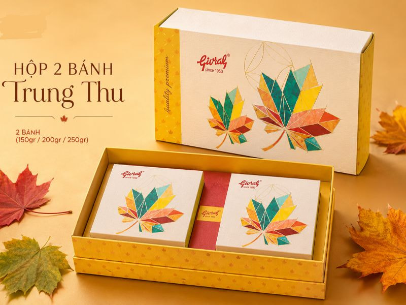Mẫu hộp 2 bánh trung thu Givral