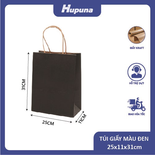 Mẫu 05k: N09A – Túi giấy màu đen (25x11x31)