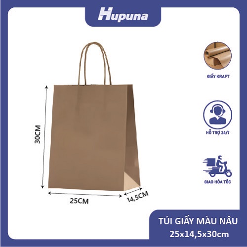 N32 túi giấy màu nâu 25×14.5×30