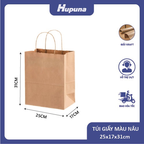 N45 túi giấy màu nâu 25x17x31