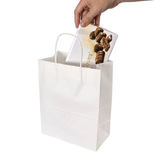 Mẫu 02k: M01-W Túi giấy màu trắng 12x6x22 cm