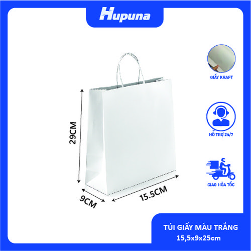 Túi giấy màu trắng 15.5x9x25 1