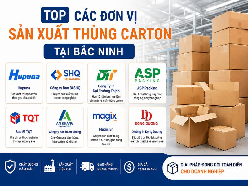 Các đơn vị sản xuất thùng carton tại Bắc Ninh tốt
