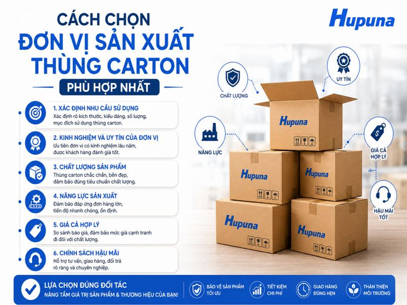 Cách chọn đơn vị sản xuất thùng carton phù hợp nhất