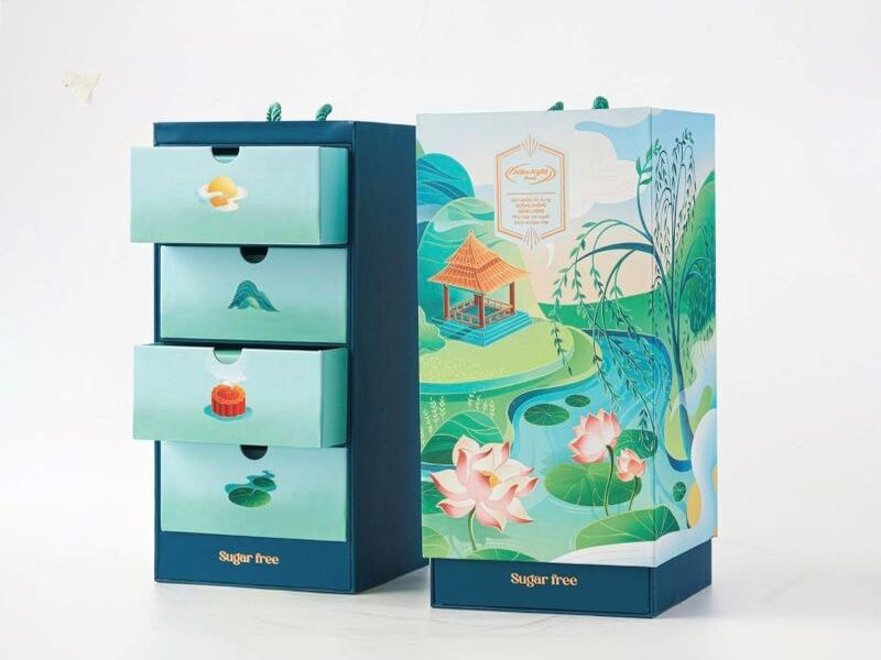 Hộp bánh trung thu ngăn kéo – Nhỏ gọn, thú vị và tiện dụng