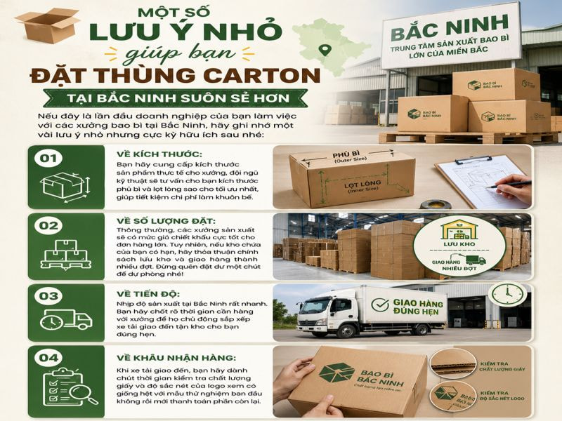 Một số lưu ý nhỏ giúp bạn đặt thùng carton tại Bắc Ninh suôn sẻ hơn