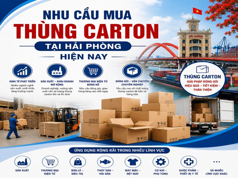 Nhu cầu mua thùng carton tại Hải Phòng hiện nay
