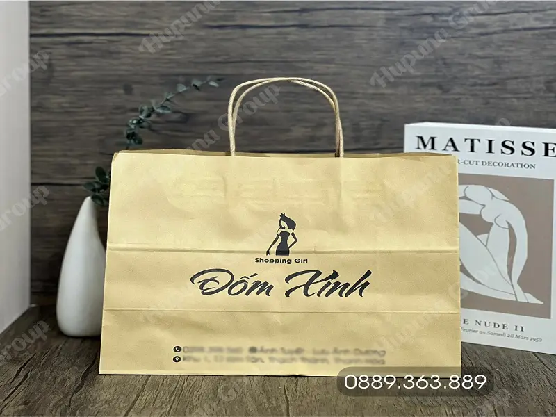 gấp túi giấy, làm túi giấy, trang trí túi giấy