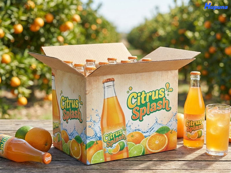 Hupuna cung cấp dịch vụ in thùng carton đựng nước ngọt uy tín, giá tốt