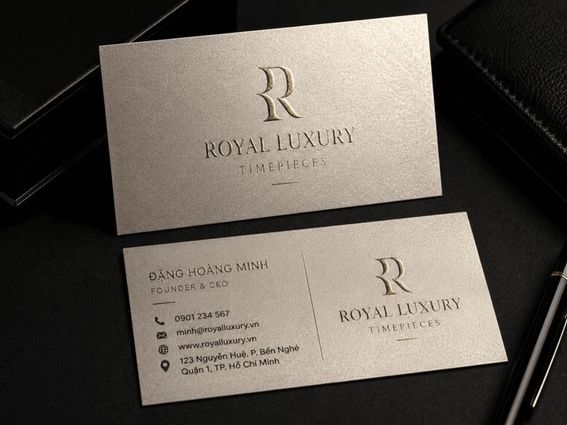 Mẫu name card giấy mỹ thuật ánh kim 