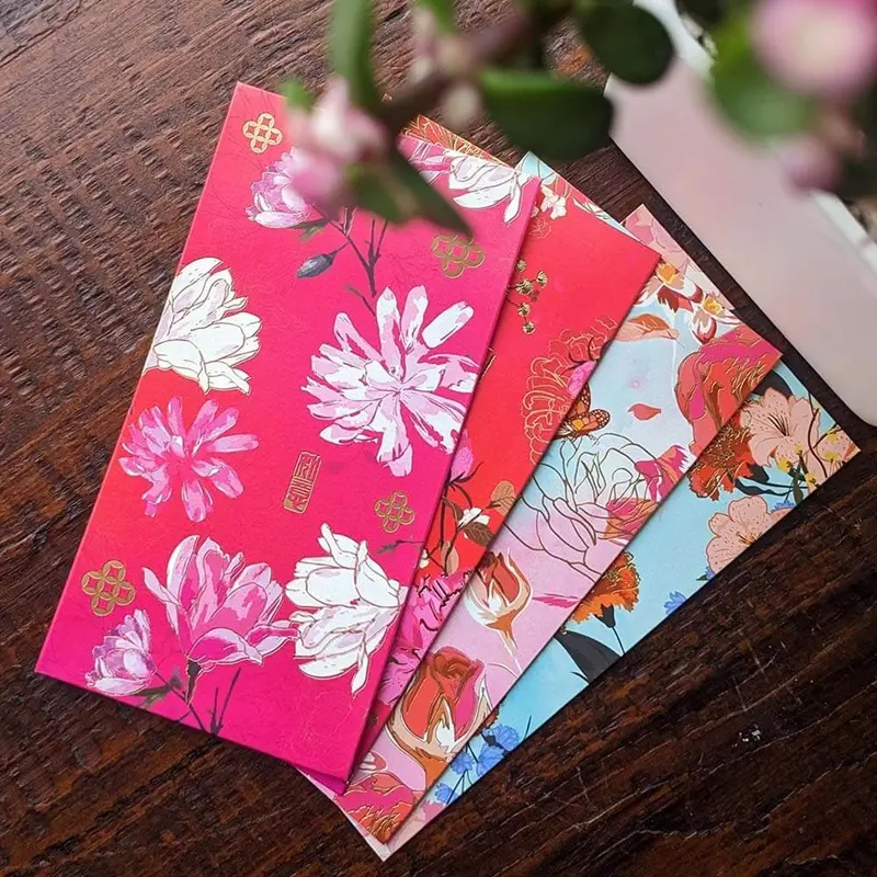 Bao lì xì cao cấp hình hoa xuân 1