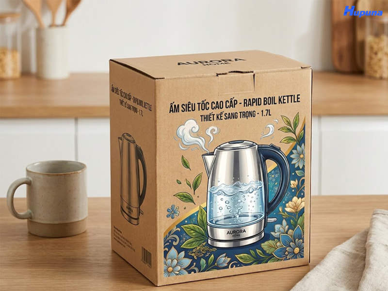 Quy cách khi sản xuất và in thùng carton đựng ấm siêu tốc