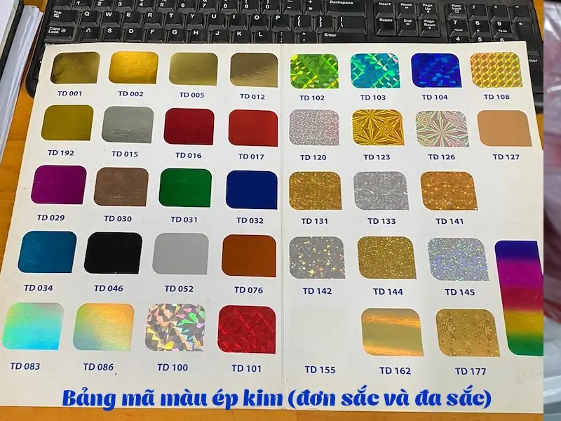 kỹ thuật ép kim, In túi giấy ép kim, nhũ ép kim, màu nhũ ép kim 