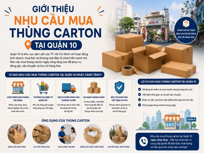 Giới thiệu nhu cầu mua thùng carton tại Quận 10