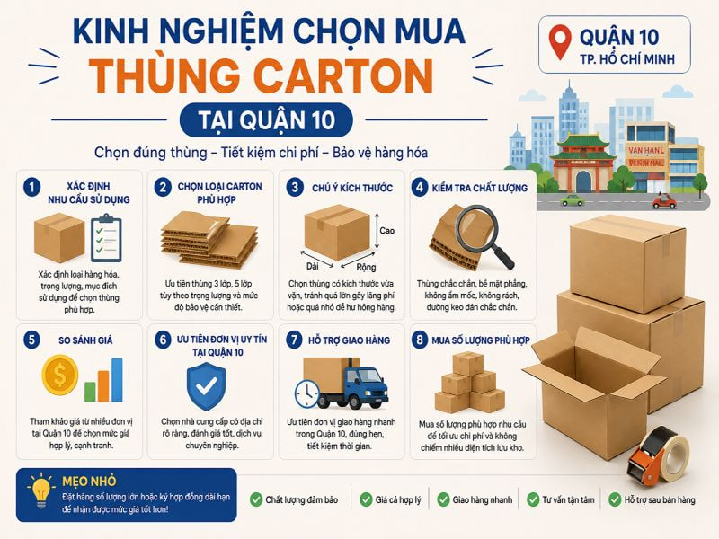 Kinh nghiệm chọn mua thùng carton tại Quận 10