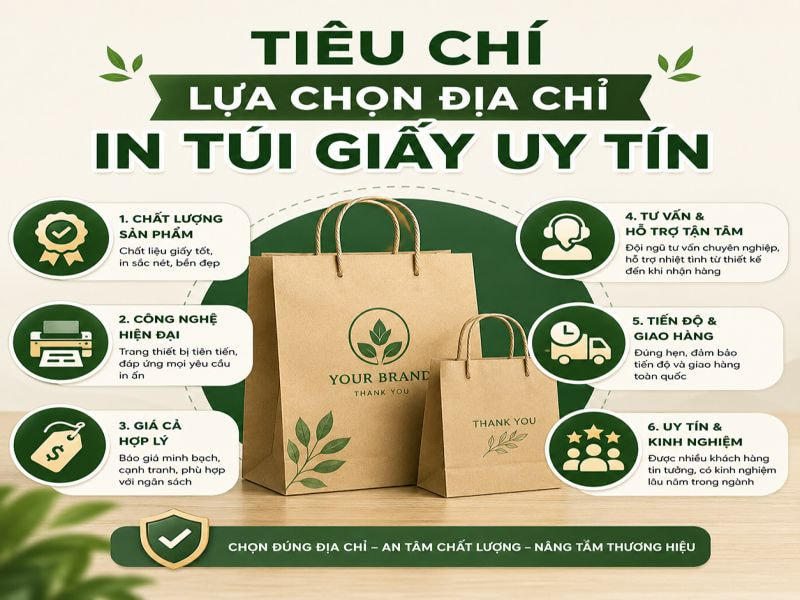 Tiêu chí lựa chọn địa chỉ in túi giấy uy tín